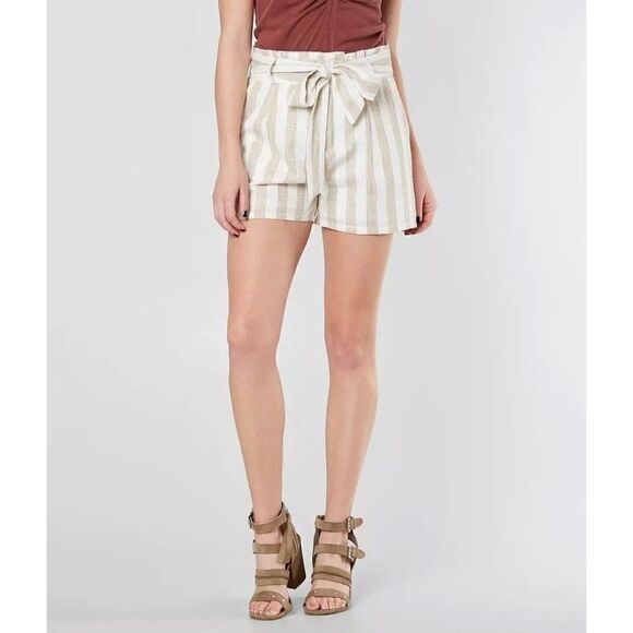 Gimmicks Linen Striped Paperbag Shorts Size Small